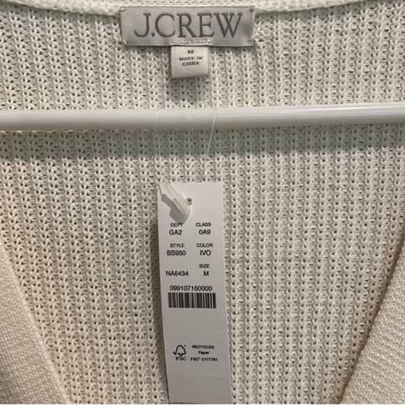 J Crew Cream Cashmere Cotton Cardigan s M - Picture 3 of 7
